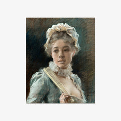 Young Woman with a Fan by Albert Edelfelt