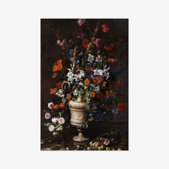 Large Still Life with Flower Vase, Fruits, Snake and Lizard by Paolo Porpora