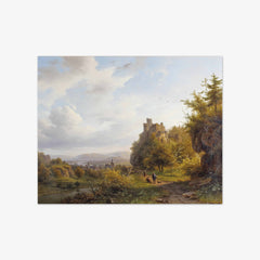 A Rheinish landscape with a ruin by Alexander Joseph Daiwaille