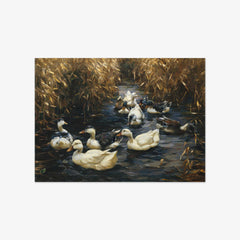 Ten Ducks in Autumn Reeds by Alexander Koester