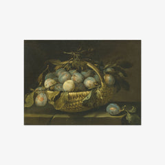 A Basket of Plums on a Ledge by Alexandre François Desportes