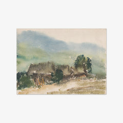 Motif with Village Cottages by Zoltán Palugyay