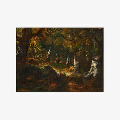 Woodland Landscape with Reed Gatherer by Narcisse Virgile Diaz de la Peña