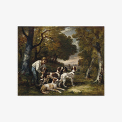 Boy with Five Dogs in the Forest by Narcisse Virgile Diaz de la Peña