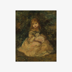 Girl with Dog on Lap by Narcisse-Virgile Diaz de la Peña