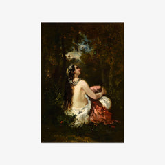Woman with a Parrot by Narcisse Díaz de la Peña