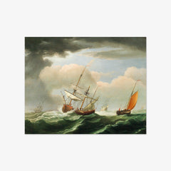 Sailing Boats on Rough Seas by Nicolaas Baur