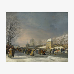 Ice Skating Competition for Women on the Stadsgracht in Leeuwarden by Nicolaas Baur