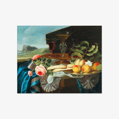 Still Life of Flowers and Fruit by Maximilian Pfeiler