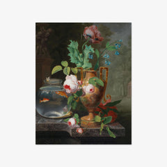 Still Life with Flowers in a Vase and Goldfish Bowl by Jean-Baptiste Berré