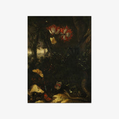 Forest Still Life with Flowers, Butterflies, and Snake by Otto Marseus van Schrieck