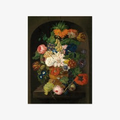 Still Life of Flowers with Grapes by Friedrich Drechsler