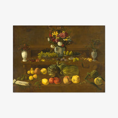 Still Life with Flowers, Fruit and Vegetables by Giovanni Battista Crescenzi
