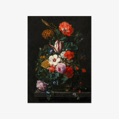 Still Life of Flowers in a Glass Vase by Nicolaes van Veerendael