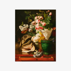 Still Life with Flowers, Shells, a Shark's Head, and Petrifications by Antoine Berjon