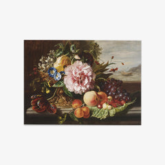 Still Life with Flowers and Fruit by Helen Augusta Hamburger