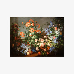 Still Life with Flowers, Fruits, a Parrot, and a Monkey by Jean Baptiste Monnoyer