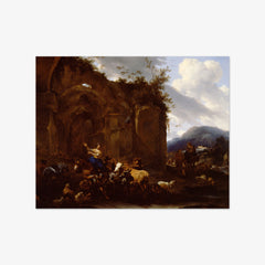 A Farrier and Peasants near Roman Ruins by Nicolaes Pietersz Berchem