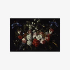 Flower Garland with Blue Ribbons by Nicolaes van Veerendael