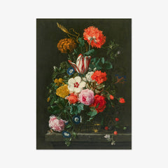 Flowers in a Glass Vase by Nicolaes van Veerendael