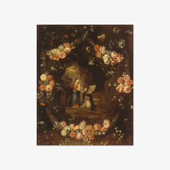 Madonna with the Child and St. Ildephonsus Framed with a Garland of Flowers by Jan van Kessel the Elder