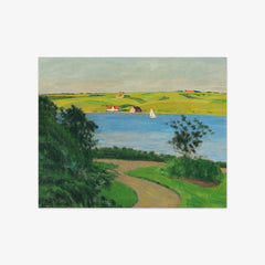 Fjord Landscape with Sailing Ship by Niels Bjerre