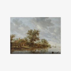 River Landscape with Ferry by Salomon van Ruysdael