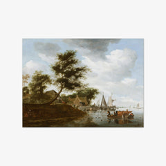River Landscape with Ferry by Salomon van Ruysdael