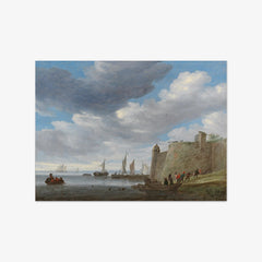 A River Estuary with Figures Pulling in Their Nets by Salomon van Ruysdael