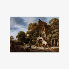 Landscape with Travelers at a Ruined Inn by Salomon Rombouts