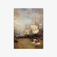 Ships Unloading, New York by Samuel Colman