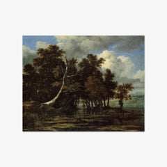 Oaks at a Lake with Water Lilies by Jacob van Ruisdael