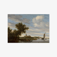 River View with Church and Ferry by Salomon van Ruysdael