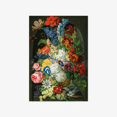 Flower Piece with Butterfly and Blue Tit by Sebastian Wegmayr