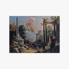 Landscape with Classical Ruins and Figures by Sebastiano Ricci