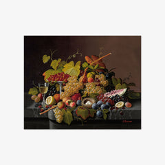 Still Life with Fruits and a Bird's Nest by Severin Roesen