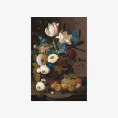 Still Life with Flowers and Fruits by Severin Roesen
