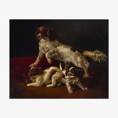 Spaniel Puppies at Play by Siegwald Dahl