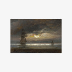 Two Sailing Boats by Moonlight by Peder Balke