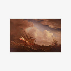 English Ships at Sea Beating to Windward in a Gale by Willem van de Velde the Younger