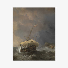 An English Ship in a Gale Trying to Claw off a Lee Shore by Willem van de Velde the Younger