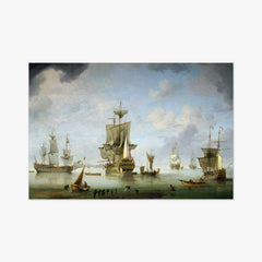 Shipping Becalmed in the Solent by Charles Brooking