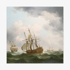 East Indiamen in a Gale by Charles Brooking