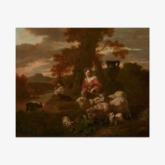 Shepherdess and Shepherd with Sheep and Goats by Simon van der Does