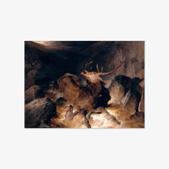 Deer and Deer Hounds in a Mountain Torrent by Sir Edwin Henry Landseer