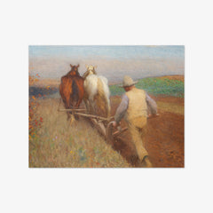 An Autumn Morning, Ploughing by Sir George Clausen