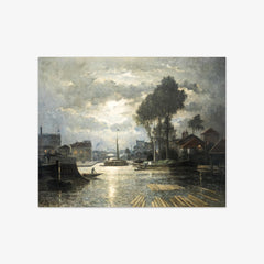 The Canal Saint-Denis by Moonlight by Stanislas Lépine