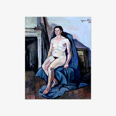 Nude Woman with a Blue Shawl by Suzanne Valadon