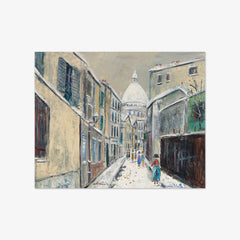 Rue Saint-Rustique in Montmartre, Under the Snow by Maurice Utrillo