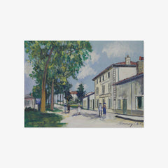 Hôtel du Lion d'Or, View from the Center, Mionnay (Ain) by Maurice Utrillo